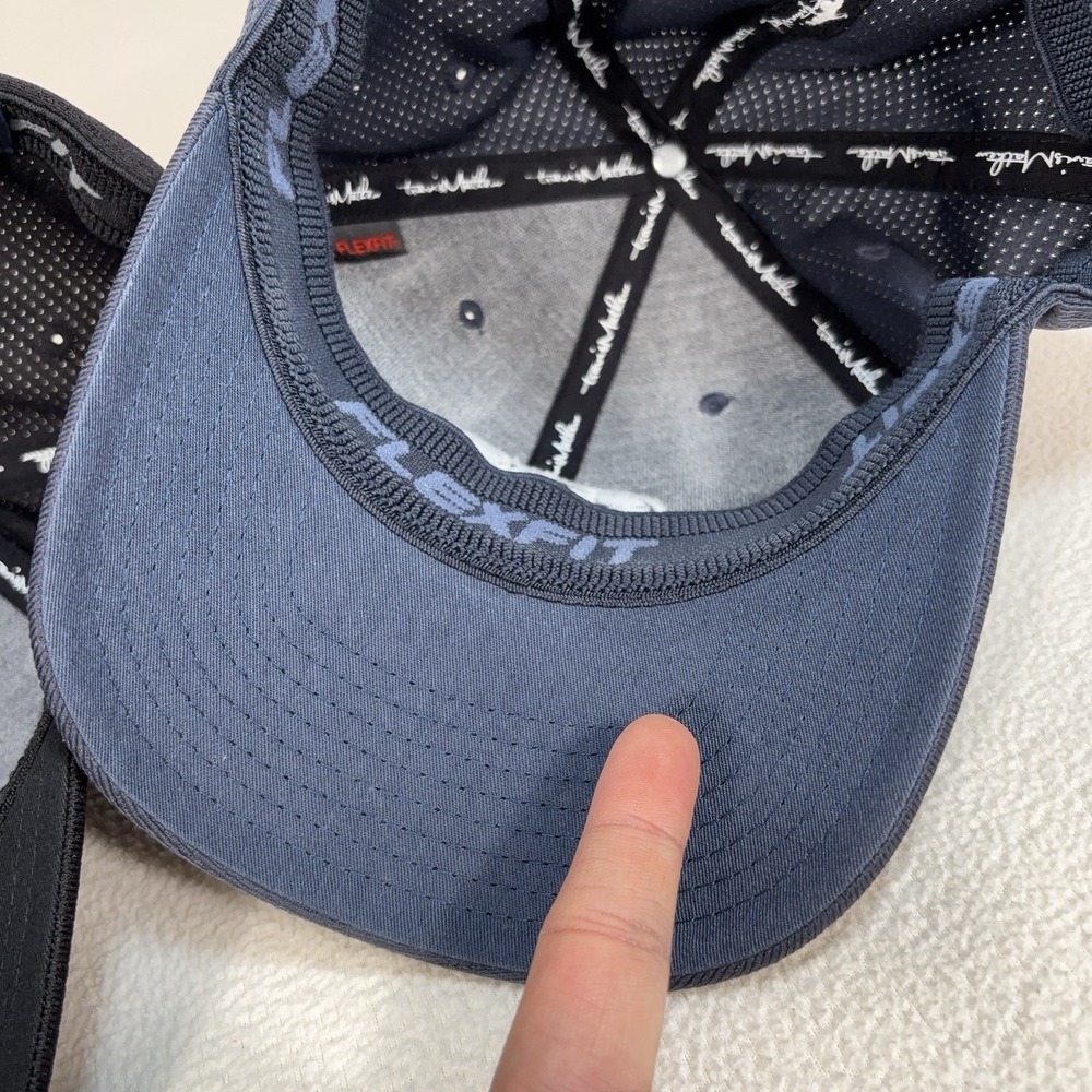 Lot of 2 Travis Mathew Logo Hat Men's S-M Blue Gray/Black FlexFit Golf Cap - Picture 12 of 16